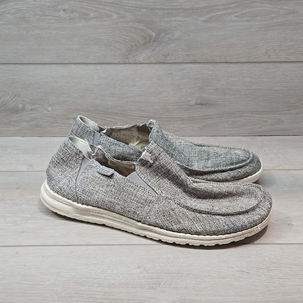 Hey Dude Mens Chan L Linen Iron Loafer Slip on shoes sz 9